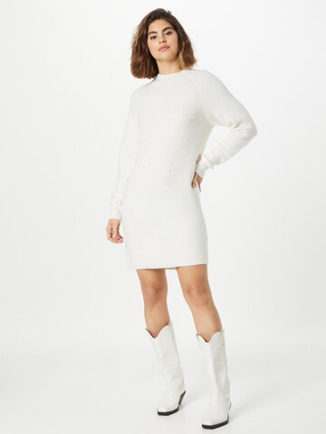 Abercrombie & Fitch Gebreide jurk in Wit: voorkant