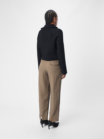 Wide leg Pantaloni con pieghe 'OBJEver' di OBJECT in marrone