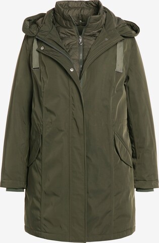 Ulla Popken Raincoat in Green: front