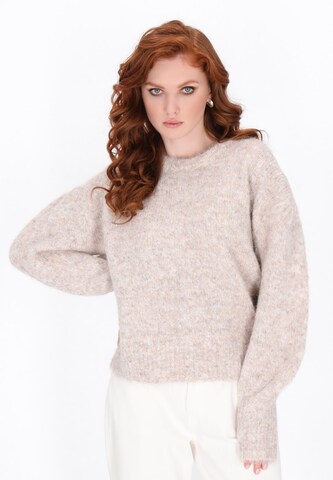 Pull-over DreiMaster Vintage en beige : devant