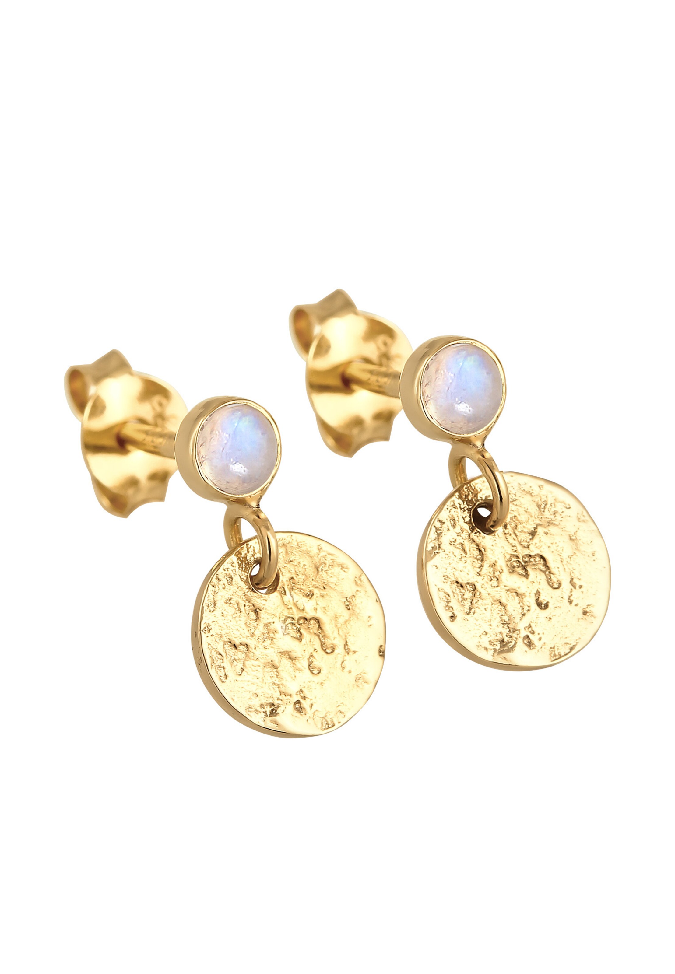 ELLI PREMIUM Oorbellen 'Organic Plättchen' in Goud