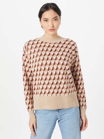 UNITED COLORS OF BENETTON Sweater 'Turtle' in Beige: front