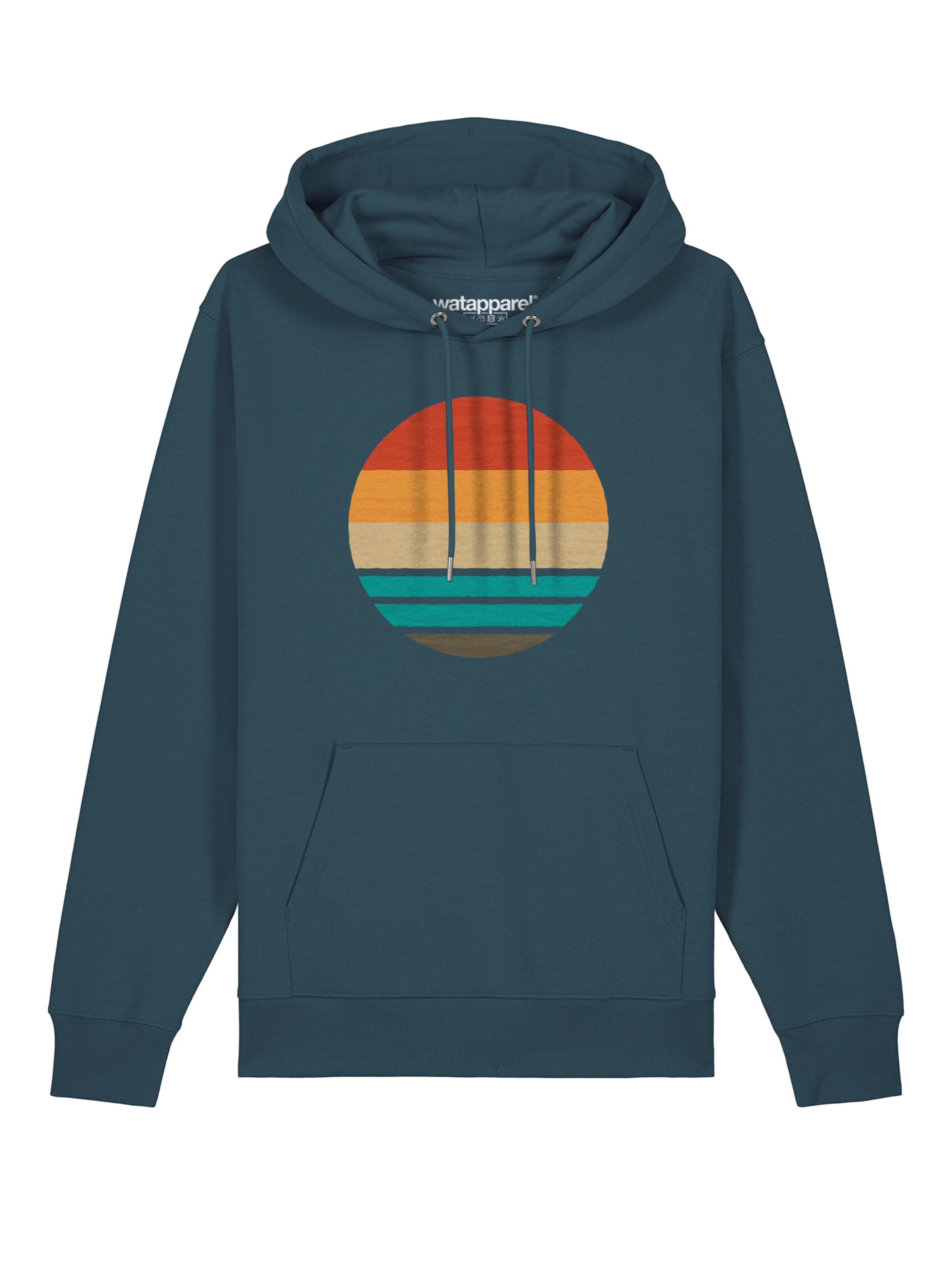 Sweat-shirt 'Retro Sunset Ocean' Watapparel en bleu : devant