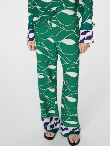 MANGO Loosefit Broek 'Larson' in Groen: voorkant