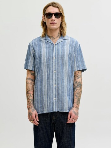 JACK & JONES Comfort fit Button Up Shirt 'Blusummer' in Blue