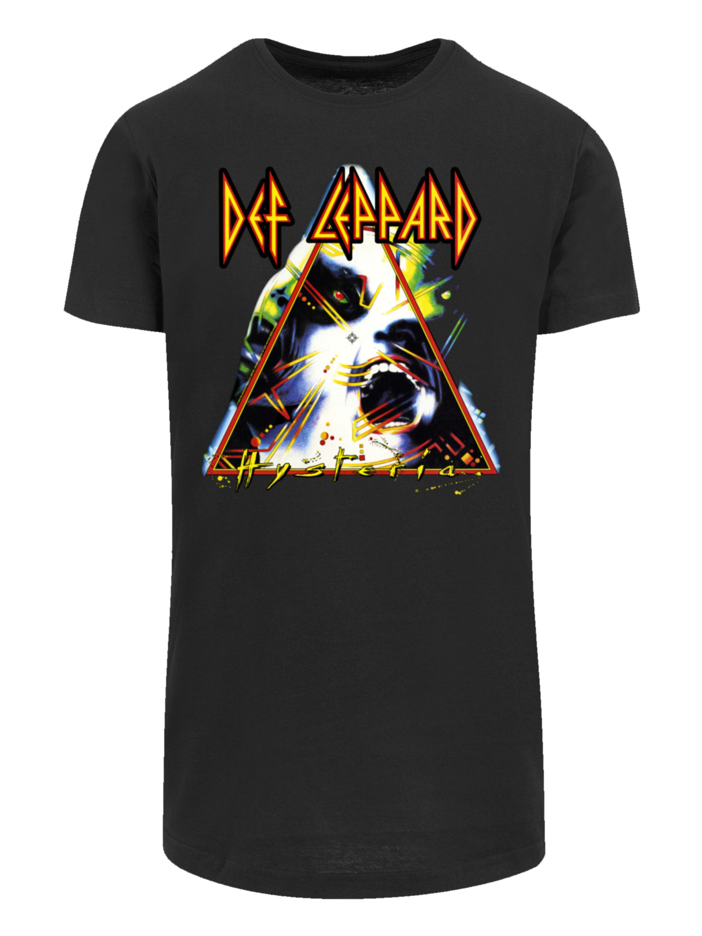 F4NT4STIC Shirt 'Def Leppard Hysteria' in Zwart: voorkant