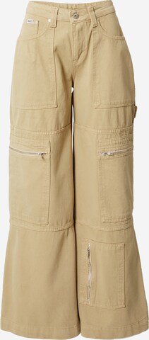 The Ragged Priest Wide leg Cargo jeans 'CLACKER' in Grey: front