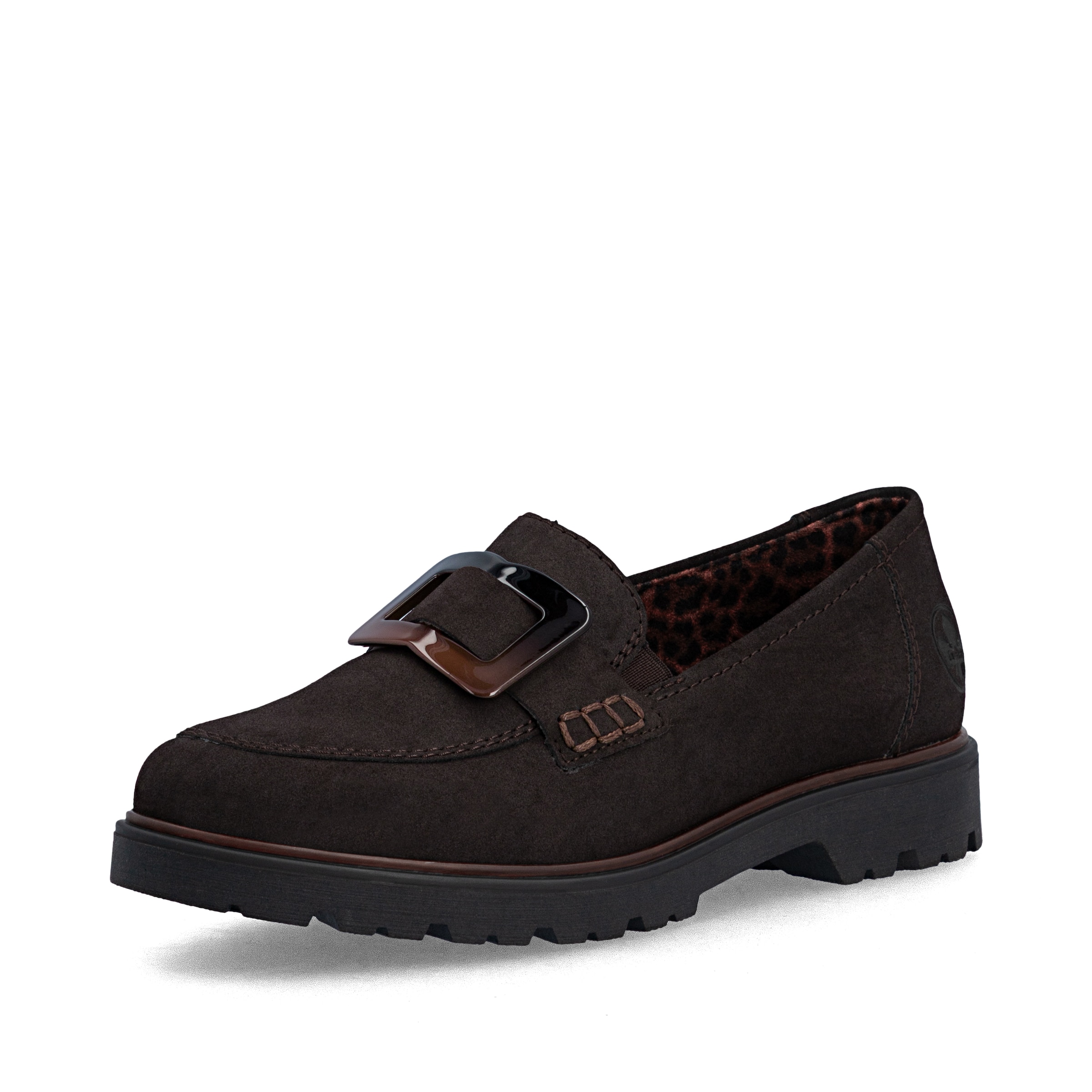Chaussure basse Rieker en marron : devant