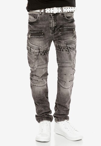 CIPO & BAXX Slimfit Jeans in Grijs: voorkant