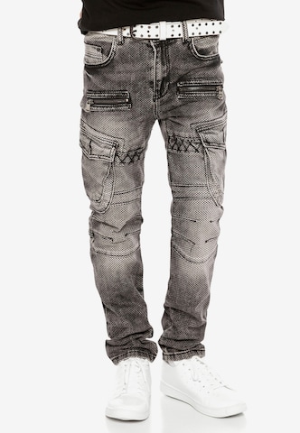 CIPO & BAXX Slimfit Jeans in Grijs: voorkant