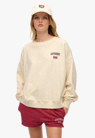 Sweat-shirt Superdry en beige : devant