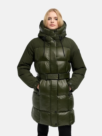 NAVAHOO Wintermantel 'Mandelkuss' in Groen: voorkant
