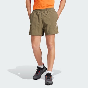 ADIDAS TERREX Regular Outdoor Pants 'Multi' in Green: front