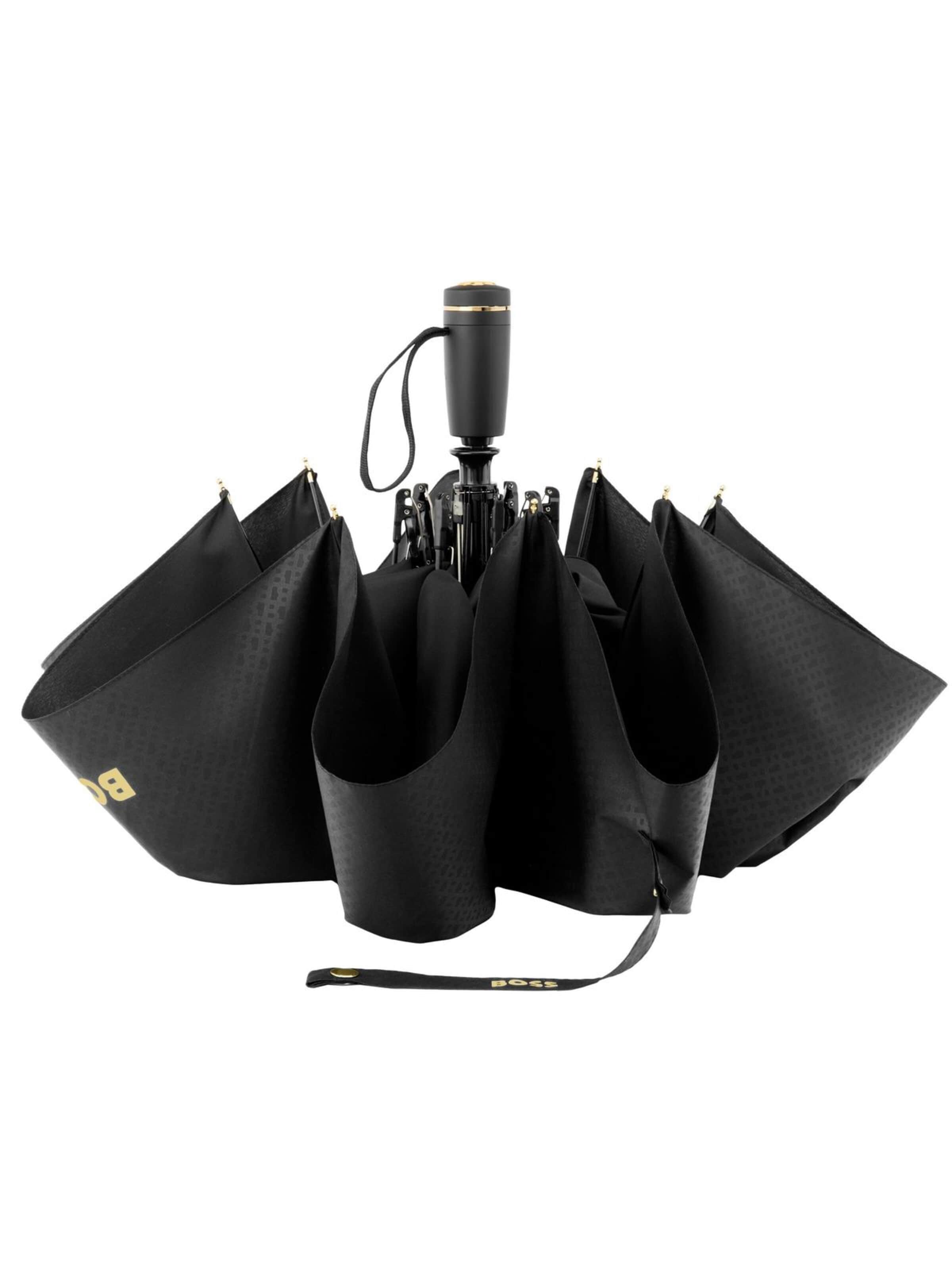 BOSS Paraplu 'Pocket umbrella Double B' in Zwart