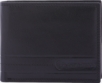 Portamonete 'Portafoglio Uomo Vera Pelle Sergio Tacchini Compatto 10x12,5 cm' di Sergio Tacchini in nero: frontale
