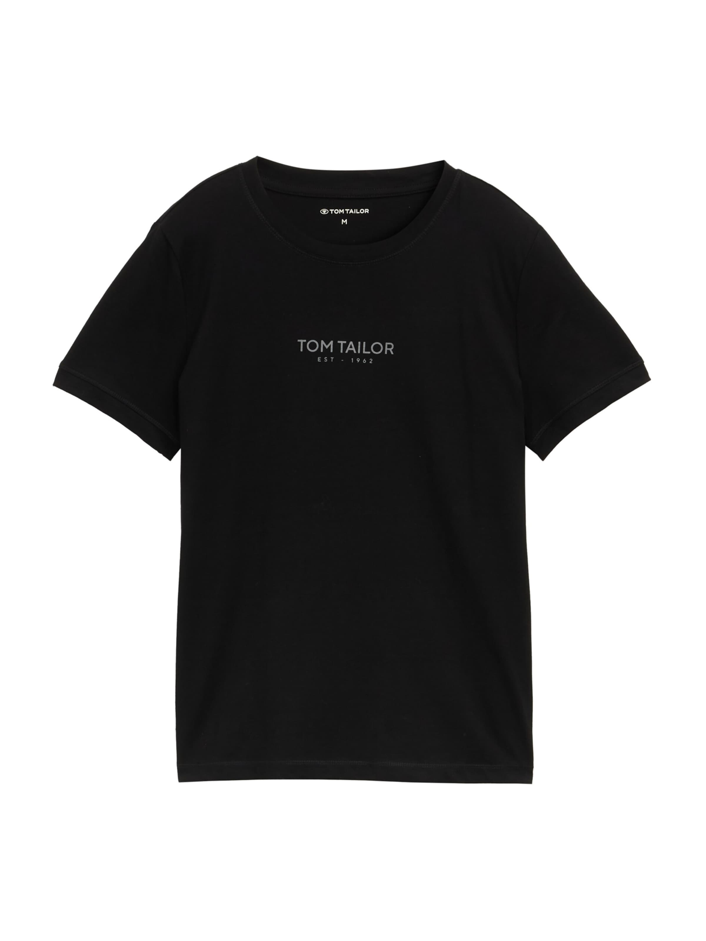 TOM TAILOR Футболка в Черный: спереди