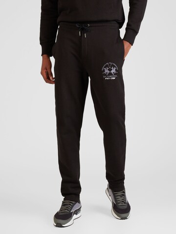 La Martina Tapered Pants in Black: front