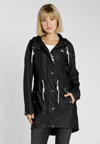 Schmuddelwedda Between-seasons coat in Black: front