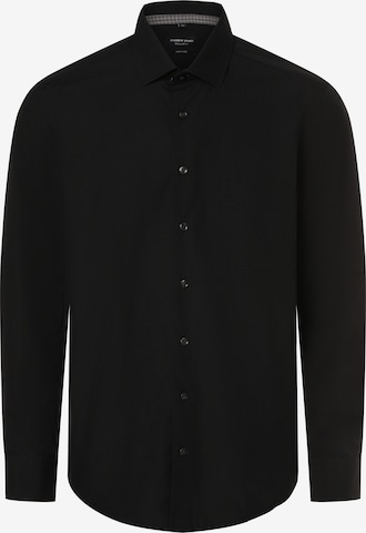 Coupe regular Chemise Andrew James en noir : devant