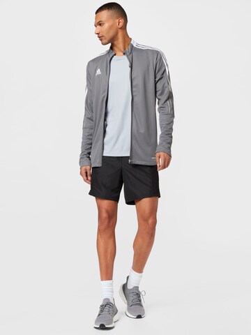 ADIDAS SPORTSWEAR Skinny Athletic Jacket 'Tiro 21' in Grey