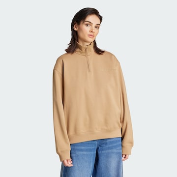 Sweat-shirt 'Essentials' ADIDAS ORIGINALS en marron : devant