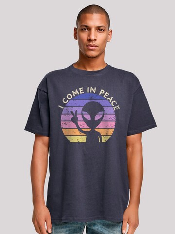 F4NT4STIC Shirt 'Alien Peace Sunset' in Blauw: voorkant