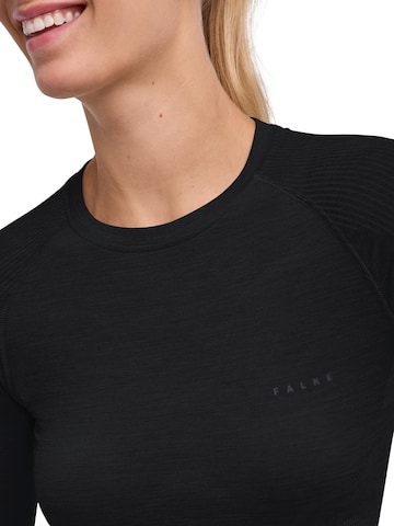 FALKE Wool-Tech Light Round Neck Long sleeve Shirt in Schwarz
