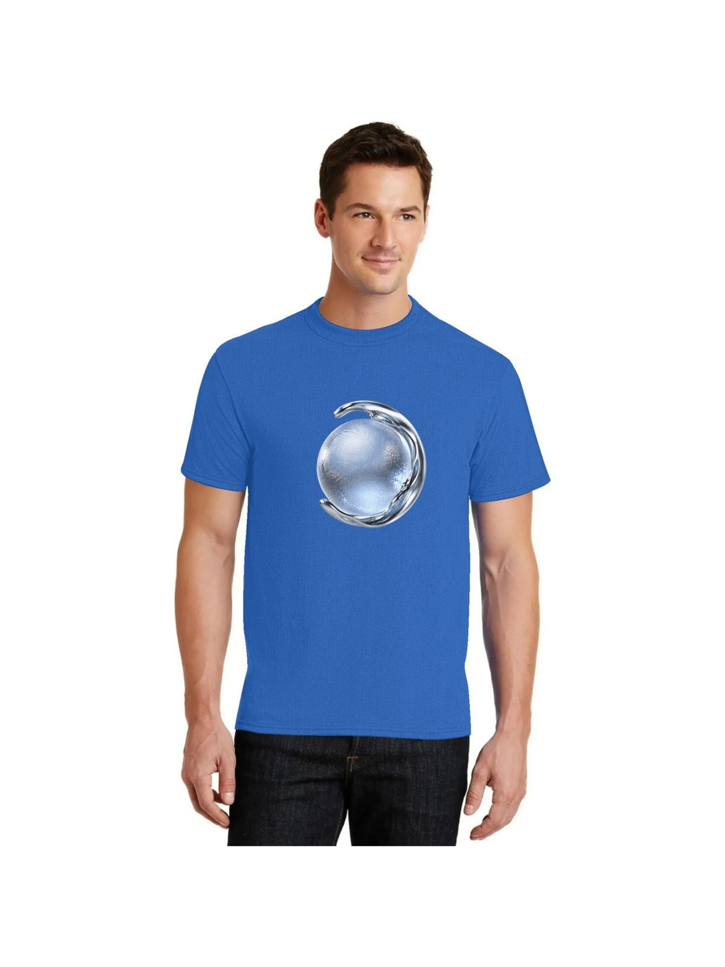 HUSKSWARE Shirt 'T-Shirt mit Motivprint'‌‌‌‌‌‌‌ in Blau: Vorderseite