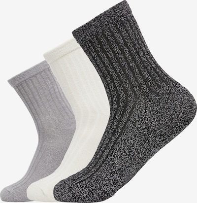 COMMA Socken in hellgrau / schwarzmeliert / wollweiß, Produktansicht