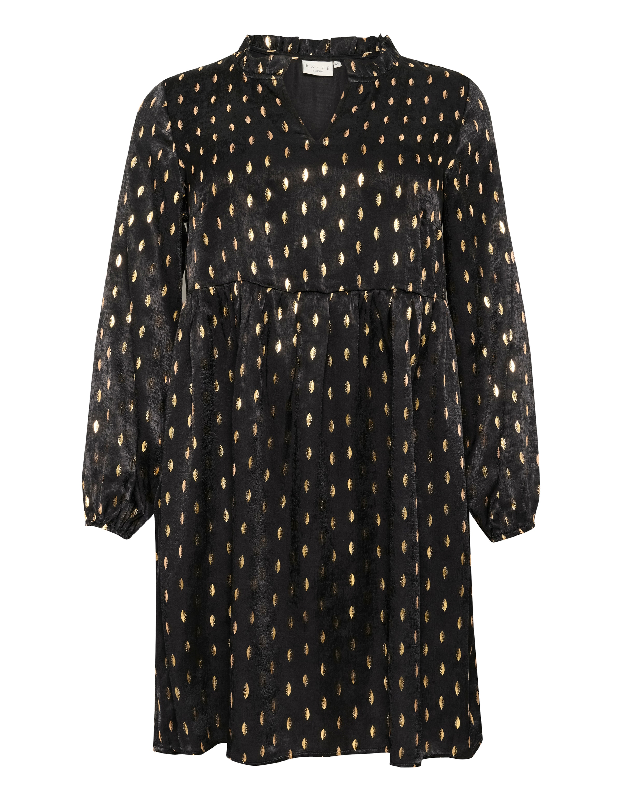 KAFFE CURVE Jurk 'Sofia' in Zwart: voorkant