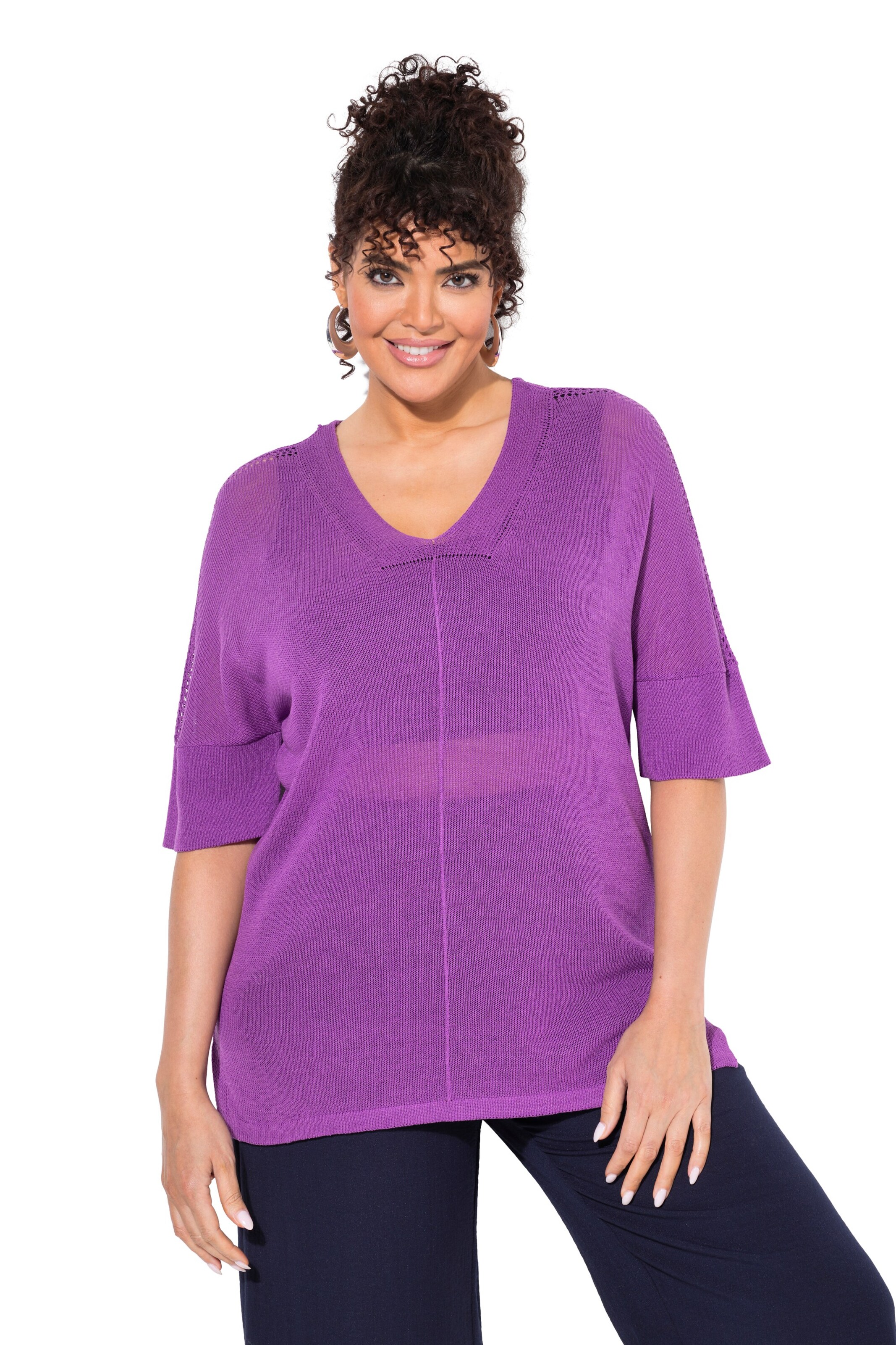 Ulla Popken Sweater in Purple: front
