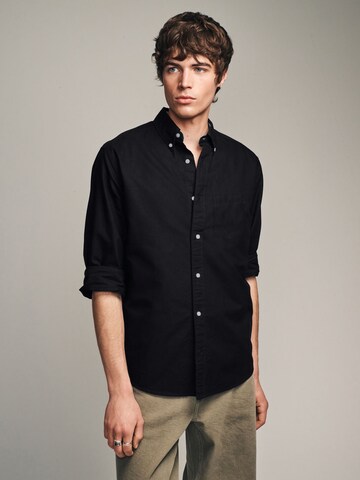 Next Slim fit Button Up Shirt in Black