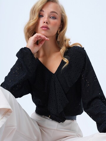 Trend Alaçatı Stili Blus i svart