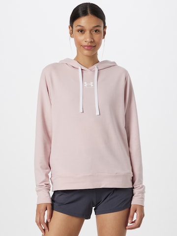 UNDER ARMOUR Sports sweatshirt 'Rival' in Pink: front