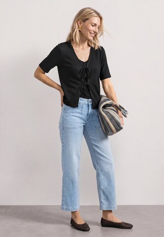 STREET ONE Knit Cardigan in Black: front