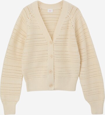 s.Oliver Gebreid vest in Beige: voorkant