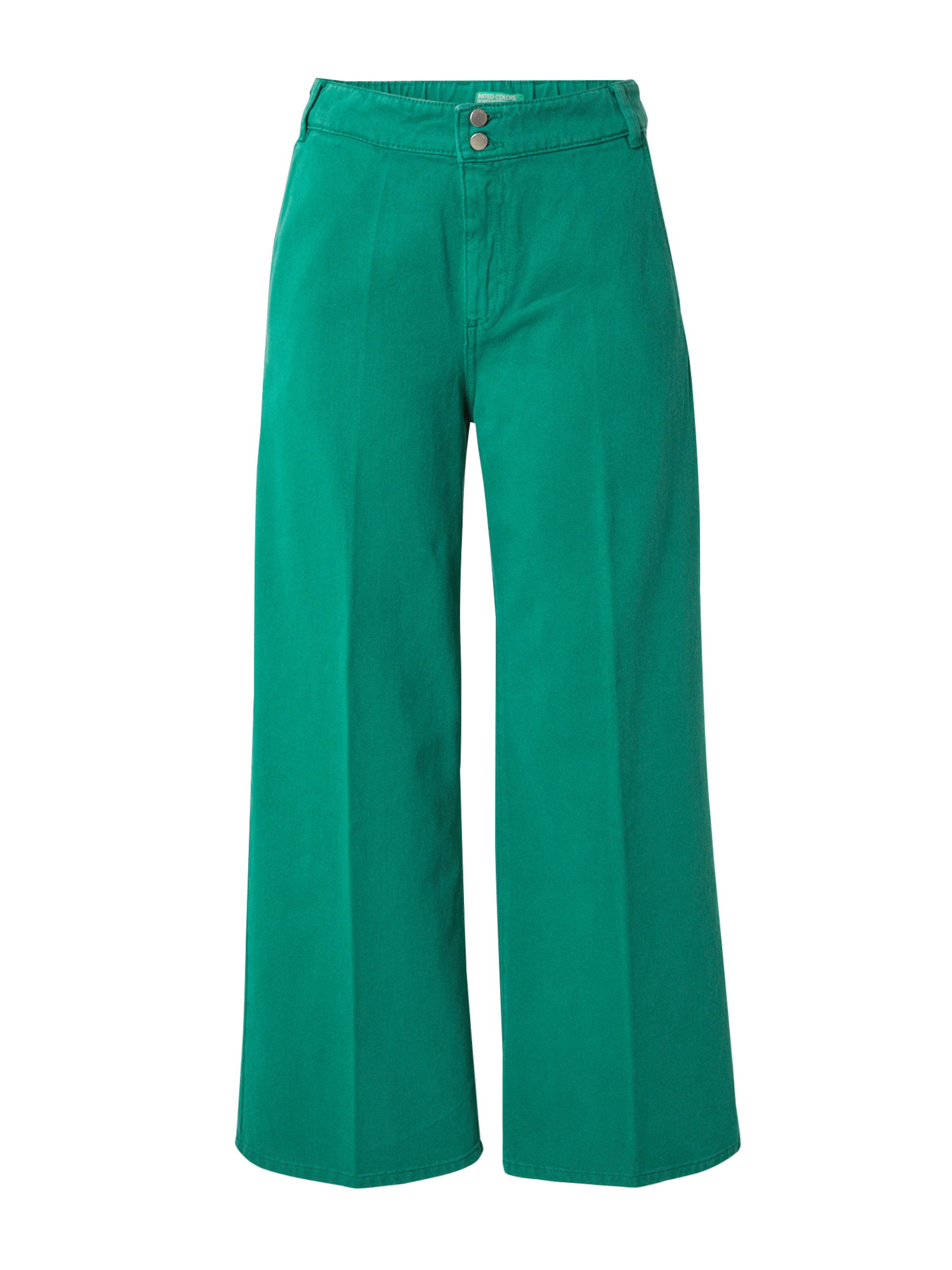 UNITED COLORS OF BENETTON Wide leg Trousers with creases in Green: front