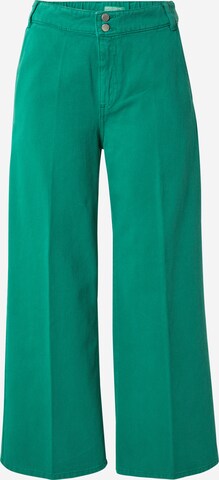 UNITED COLORS OF BENETTON Wide leg Pleated Pants in Green: front