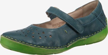 JOSEF SEIBEL Ballet Flats with Strap 'Fergey 77' in Blue: front