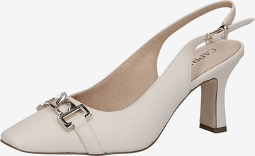 CAPRICE Slingback Pumps in White: front