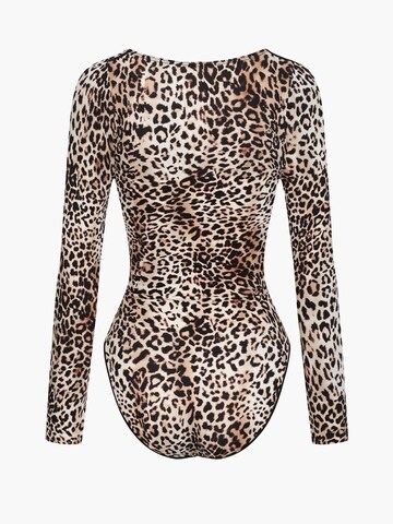 creamy Shapingbody 'Sculpting Shapewear Longsleeve mit Slip' in Beige