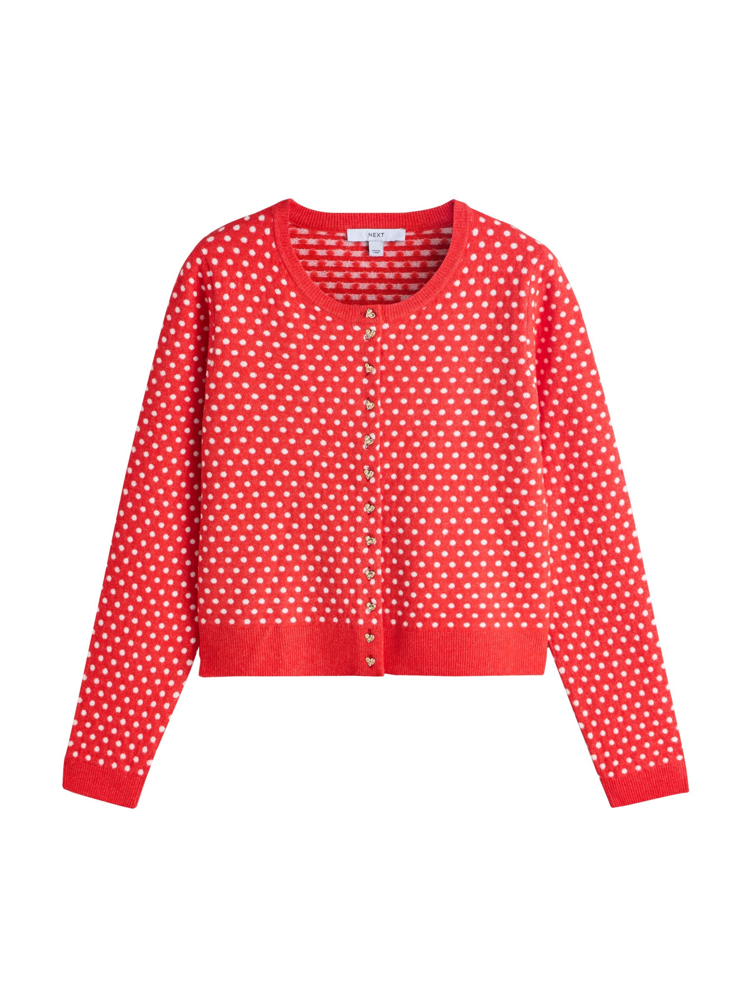 Next Cárdigan en rojo vivo / blanco, Vista del producto