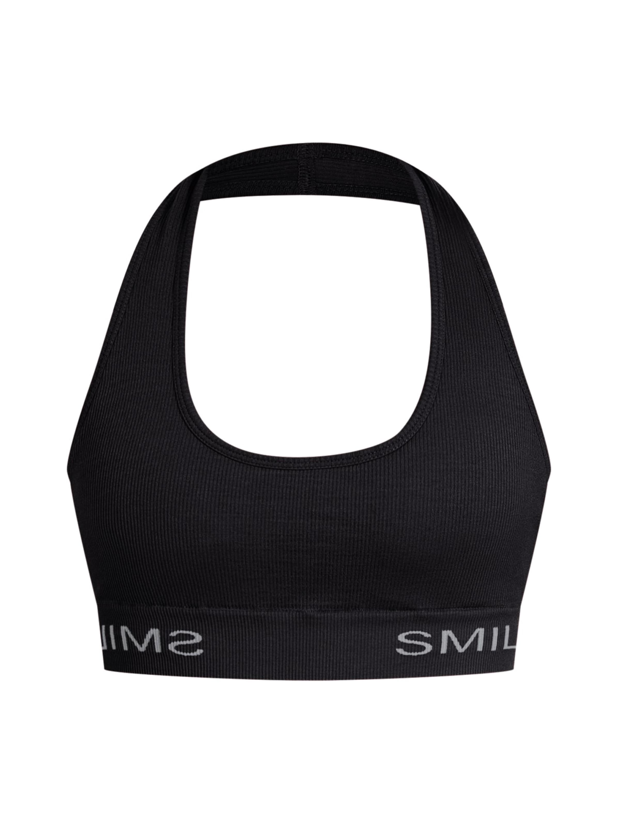 Smilodox Sport-BH 'Azura' in Schwarz: Vorderseite