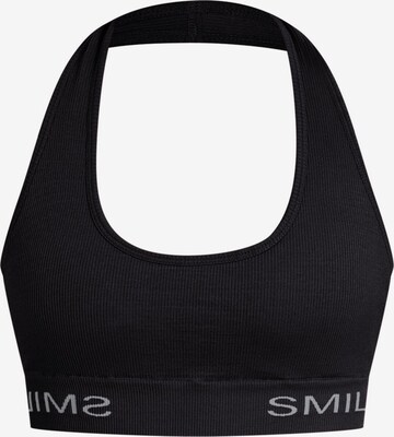 Smilodox Bustier Sport-BH 'Azura' in Schwarz: predná strana