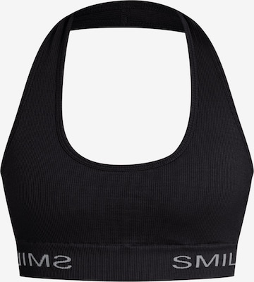 Smilodox Bralette Sports Top 'Azura' in Black: front