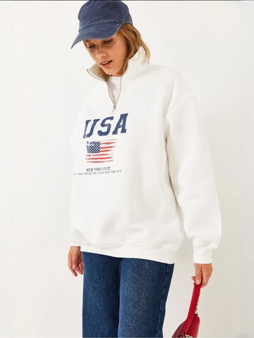 Bianco Lucci Sweatshirt in Weiß: Vorderseite
