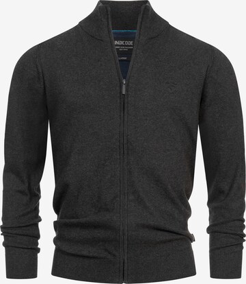 INDICODE Knit Cardigan in Grey: front