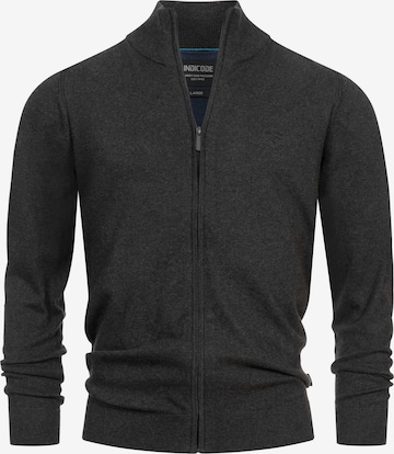 INDICODE Knit Cardigan in Grey: front