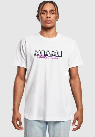 Mister Tee Shirt 'Miami Florida' in Wit: voorkant