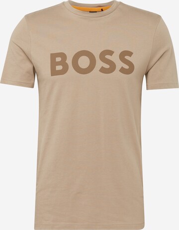 BOSS - Camisa 'Thinking 1' em castanho: frente